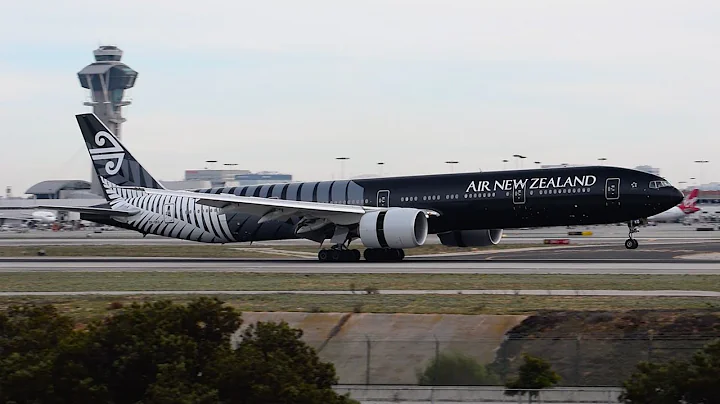 Air New Zealand "All Black" Boeing 777-300ER [ZK-OKQ] Landing at LAX.