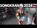 4k  songkran 2024 pattaya  soi6  water festival thailand  no talk