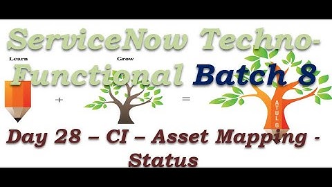 Batch 8 | Day 28 | CMDB - CI - Asset Mapping - Status | Techno Functional Training | San Diego