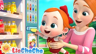 Color Song (Juice Vending Machine Version) | Learn Colors + LiaChaCha Nursery Rhymes \& Baby Songs