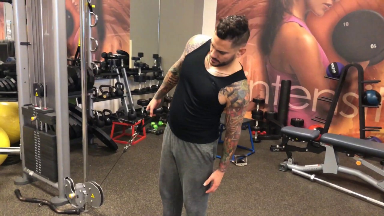 Cable Oblique Crunch - YouTube