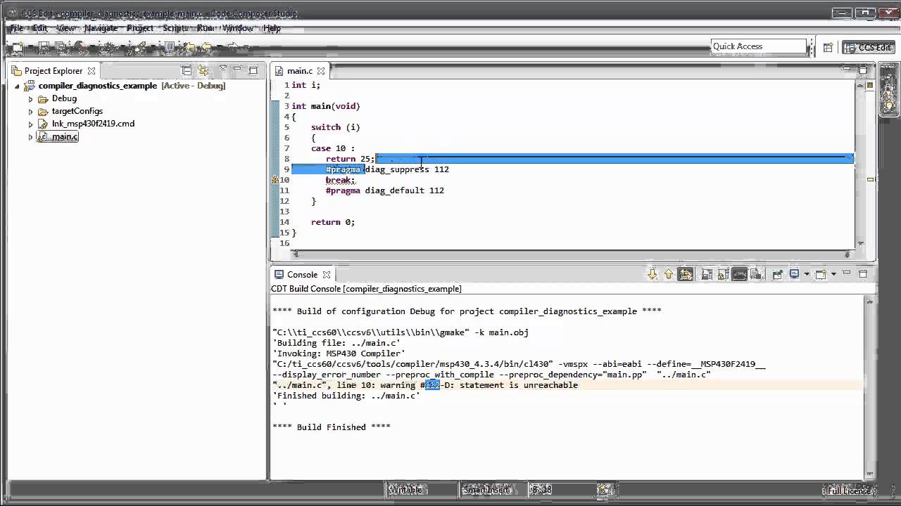 Precise Control of Compiler Diagnostics
