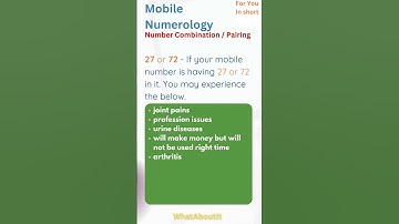 Mobile Numerology | 27 | 72 | Number Combination | WhatAboutIT