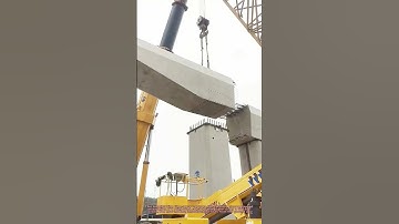 "Bridge Pillar Precision! Crane Installs Highway Support Column"