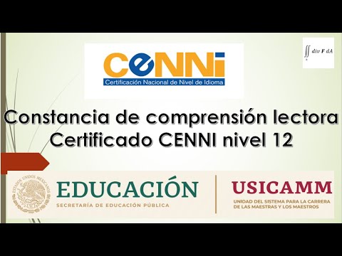 Constancia de Comprensión Lectora CENNI