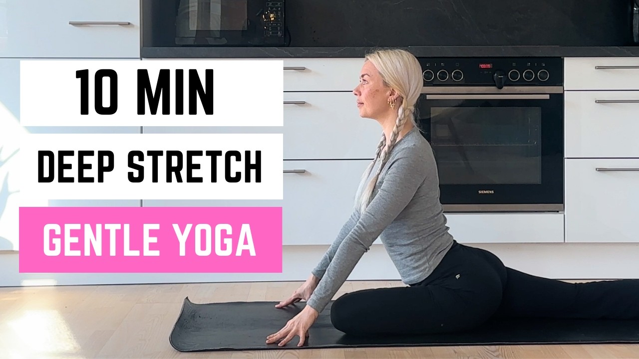 10-минутная мягкая растяжка всего тела в йоге | Глубокая растяжка | Йога для тех, у кого мало эне...