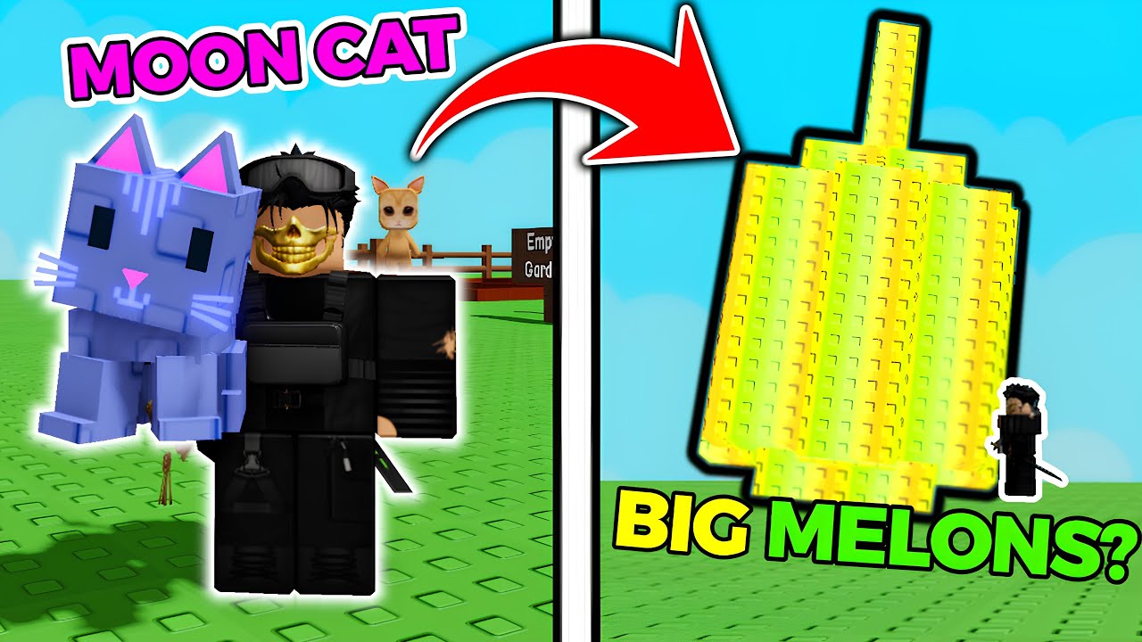USING MOON CAT TO MAKE BIG MELONS in Grow a Garden Roblox - YouTube