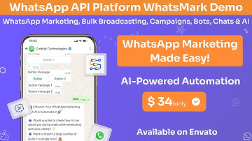 WhatsApp API Platform WhatsMark Demo | WhatsApp Marketing, Bulk Broadcasting, Bots, Chats & AI