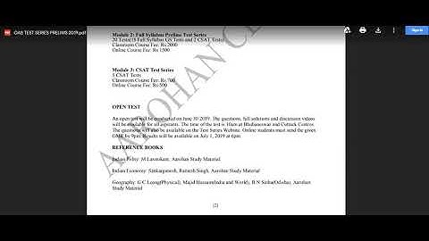 OAS 2019 PRELIMS TEST SERIES TEST 2- HISTORY MODERN INDIA AND ODISHA-AAROHN CLASSES-9437002210