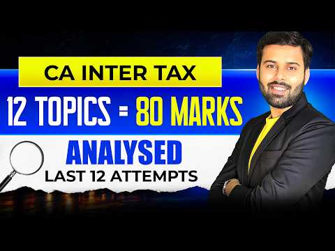 Most Important Topics for Tax | CA Inter Sept 26 | ABC Analysis | 1.5-Day Revision Plan