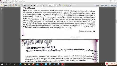 Class 9th PART-A [Unit-2 Ch-2 Building Self-Confidence]  (14 August 2020)