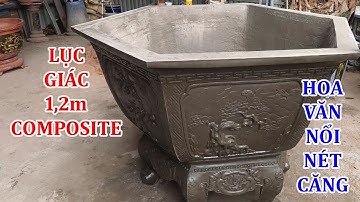 Tháo khuôn chậu lục giác 1,2m composite hoa văn nét căng - Khuôn chậu Sơn Cương