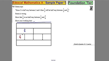 Q15 Edexcel GCSE Maths 1F Specimen Paper