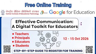 NCERT Online Training 2026 | Effective Communication: A Digital Toolkit for Educator ##ncerttraining