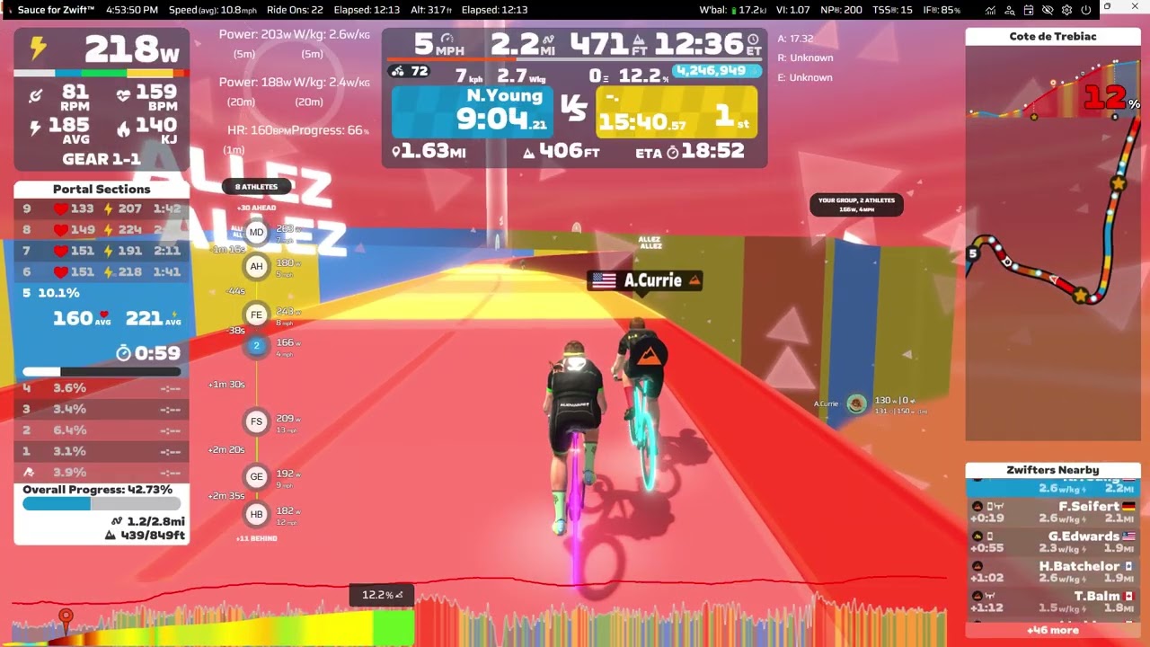 Virtual: Zwift - Climb Portal: Cote de Trebiac at 125% Elevation in France - 7.25 miles