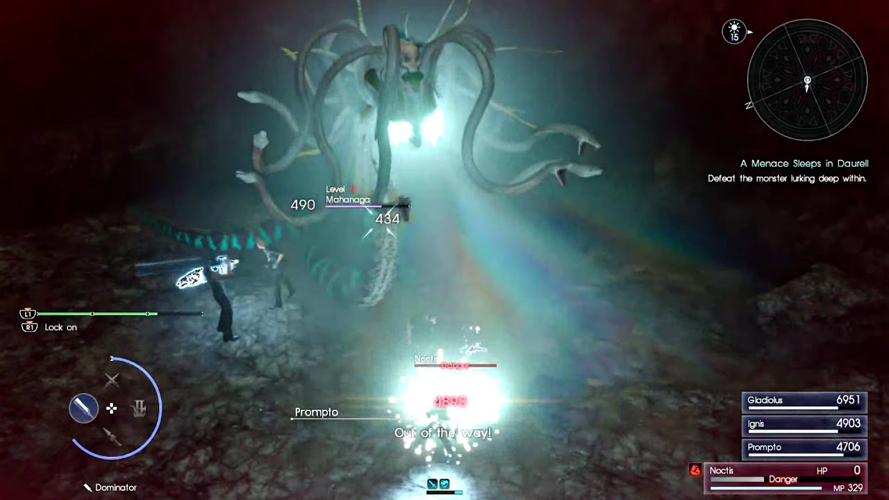 FINAL FANTASY XV - Mahanga Snake Boss Fight l Level 78 Medusa Boss Battle Gameplay