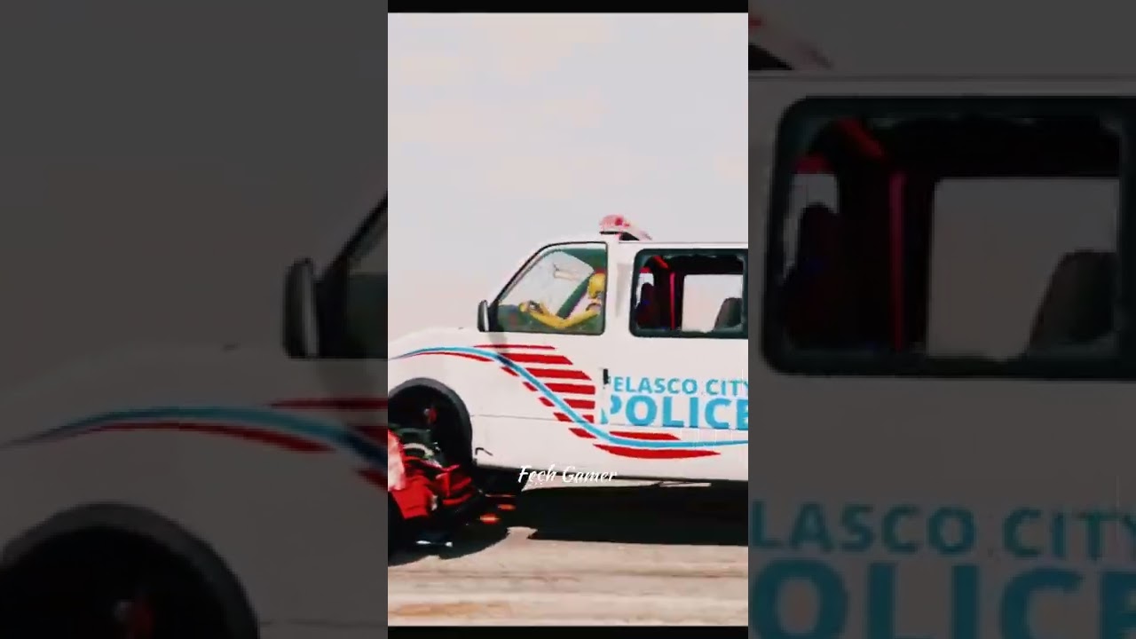 Beamng Drive Police vs Car JHUY9 #shorts