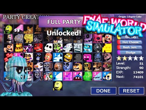 ALL CHARACTERS UNLOCKED!!  FNAF World Simulator 