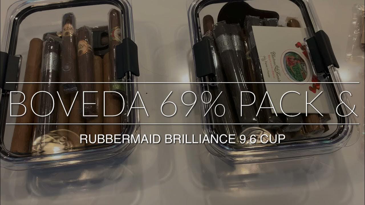 Boveda 69% Pack and Rubbermaid Brilliance 9.6 Cup Cigar Tuppenador 