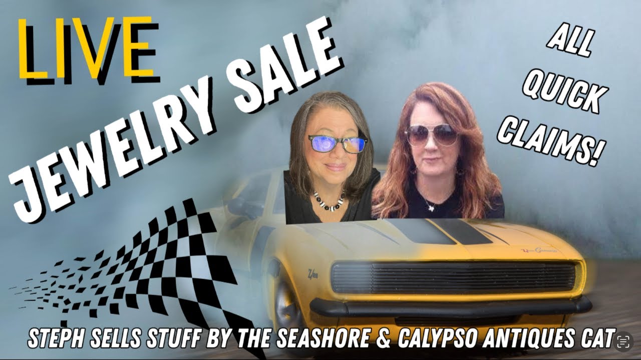 LIVE VINTAGE JEWELRY SALE with Calypso Antiques CAT! All Quick Claims! 60 items plus Re-Cap & Slash!