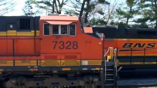 BNSF 2031 Local Meets BNSF 7328 West Intermodal - Rochelle 1406