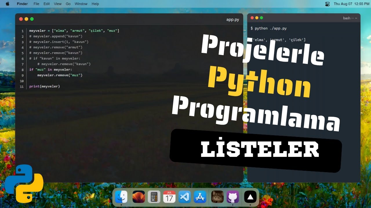Projelerle Python Programlama | Listeler - YouTube