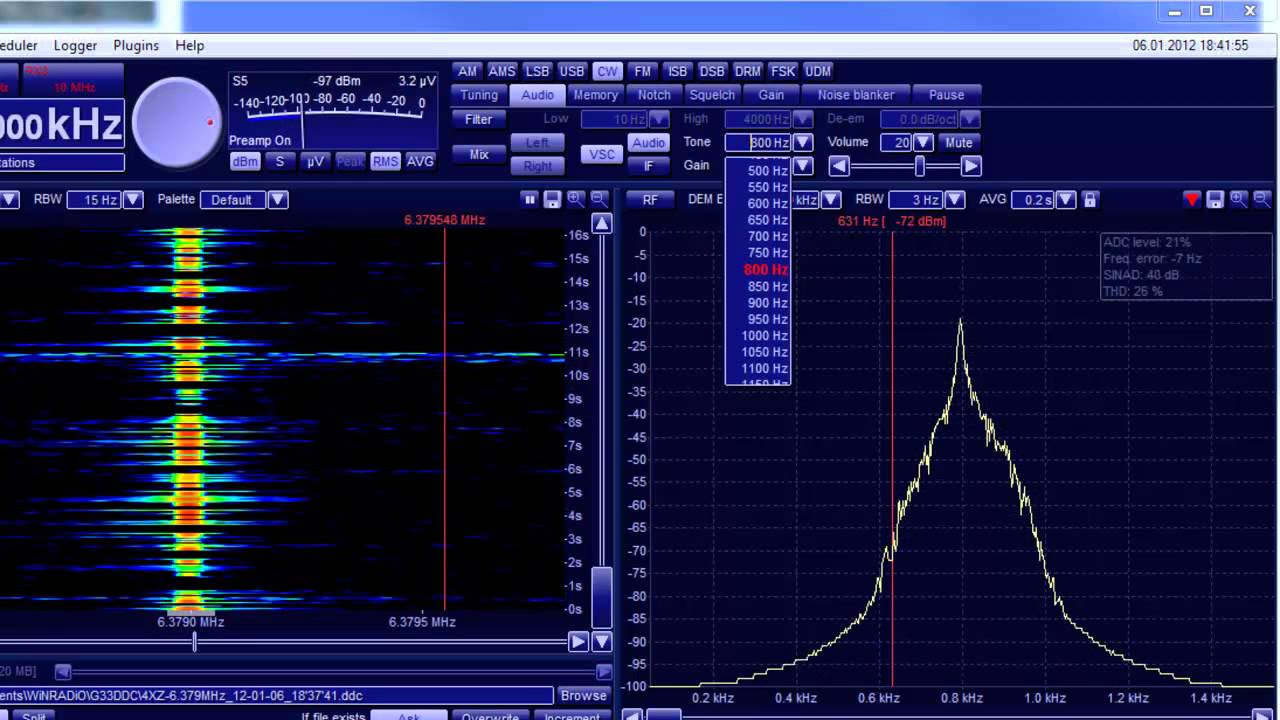 Winradio's ExcaliburPRO Basisc Demodulation, Decoding (VSC