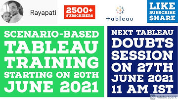 Tableau Doubts Session 2 (Scenario Based Tableau Training Call +91 9121314333)