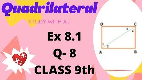 Class 9th maths || Exercise 8.1 Q 8 || chapter 8 Quadrilateral || CBSE NCERT #sciencewalalove
