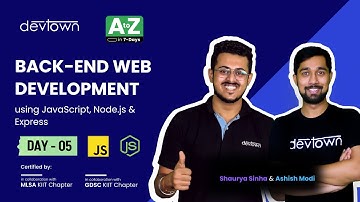 [LIVE] DAY 05 - Backend Web Development using JavaScript, Node.js and Express | COMPLETE in 7 - Days