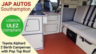 Toyota Alphard Campervan with full conversion and Rock &amp; Roll Bed. Pop up Roof and Solar Panels.