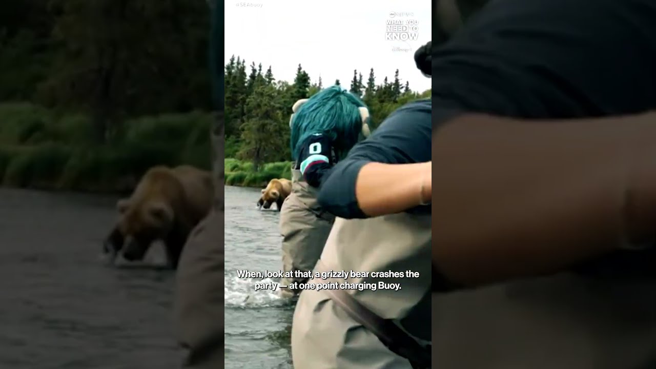 Seattle Kraken Mascot Has Close Call With Grizzly Bear