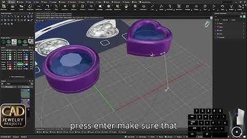 2 Stone Engagement Ring with Round & Heart Shape Diamond | Tutorial on MatrixGold | Rhino 8