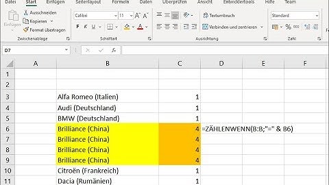 Excel Formel: Häufigkeit Wie oft kommt ein Eintrag Wert vor ? ZÄHLEWENN
