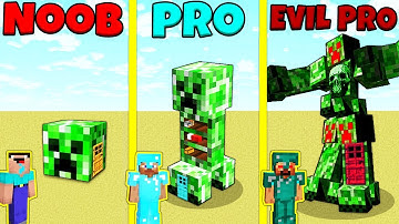 Minecraft Battle: NOOB vs PRO vs EVIL PRO: CREEPER HOUSE BUILD CHALLENGE / Animation