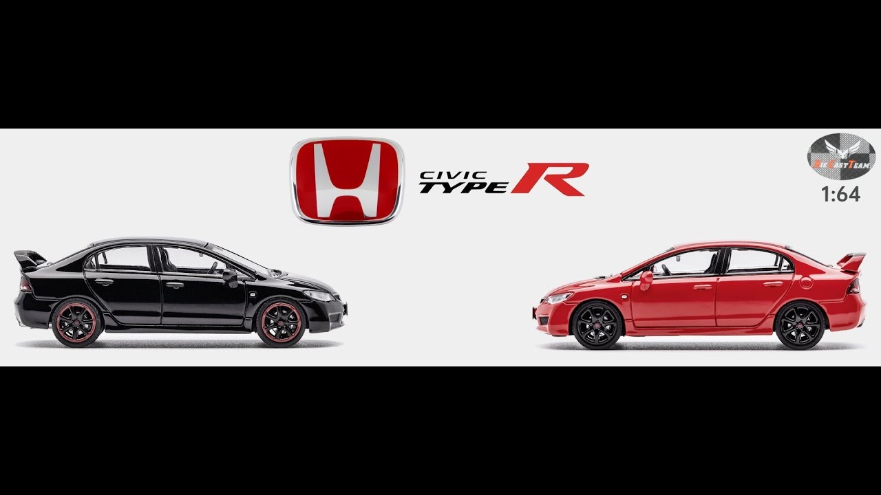 '07 Honda Civic Type R 10台セット Honda Civic Type R 2007 Fd2 Preto Ou Vermelho 1/64 D.c.t 7cm