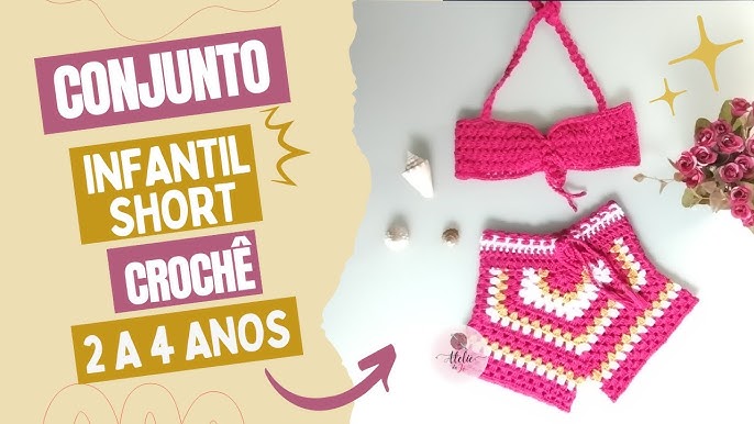 conjunto short e cropped blogueirinha ♥️ #croche #crochet #infantil #b