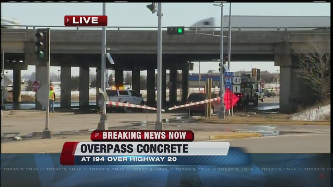 Sheriff: Chunks of concrete fall from I-94 overpass onto Highway 20