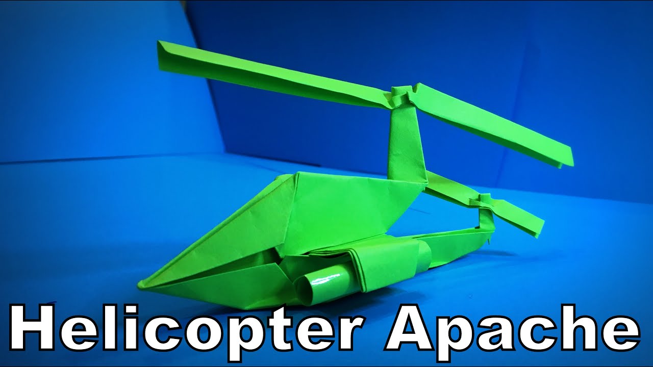 Origami Helicopter How to Make a Paper Helicopter AH64 Apache DIY