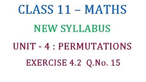 Class 11 Maths Unit 4 : Solved Problems in Exercise 4. 2 Part 8