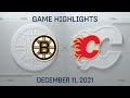 NHL Highlights | Bruins vs. Flames - Dec. 11, 2021