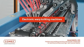 Warp knitting machines with double needle bed for technical articles and high-tech narrow fabrics