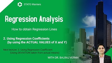 Regression Equation Using Regression Coefficient: (PART- A) Using the ACTUAL VALUES of X and Y