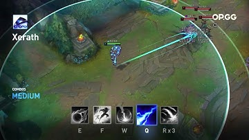 Xerath E + Flash + W + Q + R