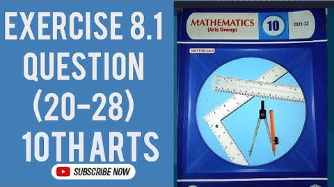 Exercise 8.1 10th Class Arts Math Questions 20 - 28| Exercise 8.1 Circle Questions