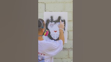 Friday the 13th Jason Mask Layered Stencil Art | Stencil Stop