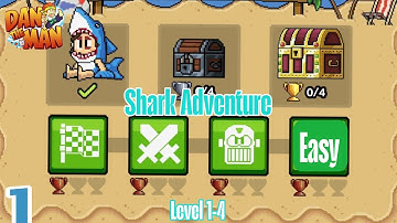 Dan The Man-Gameplay walkthrough Shark Adventure (1-4) Easy