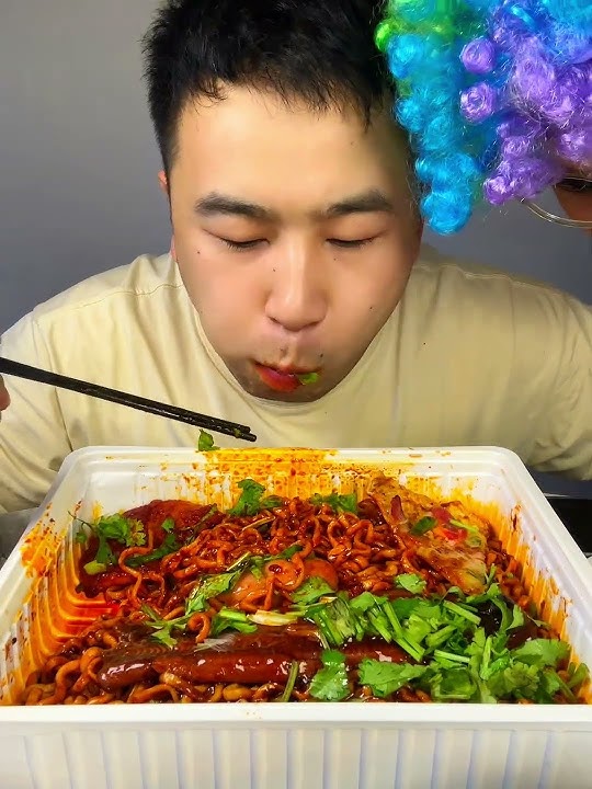 15 packets of spices| spicy noodles eating mukbang asmr eating #mukbang #shorts #spicy #food #asmr