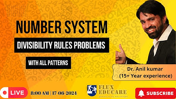 Number system | Divisibility Rules Problems | NIMCET, CAT| Dr. Anil Kumar