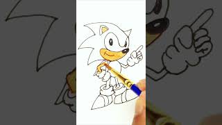 How do you draw Sonic 🤖🤩 #cartoondrawing  #craftipix #sonic #howtodrawsonic